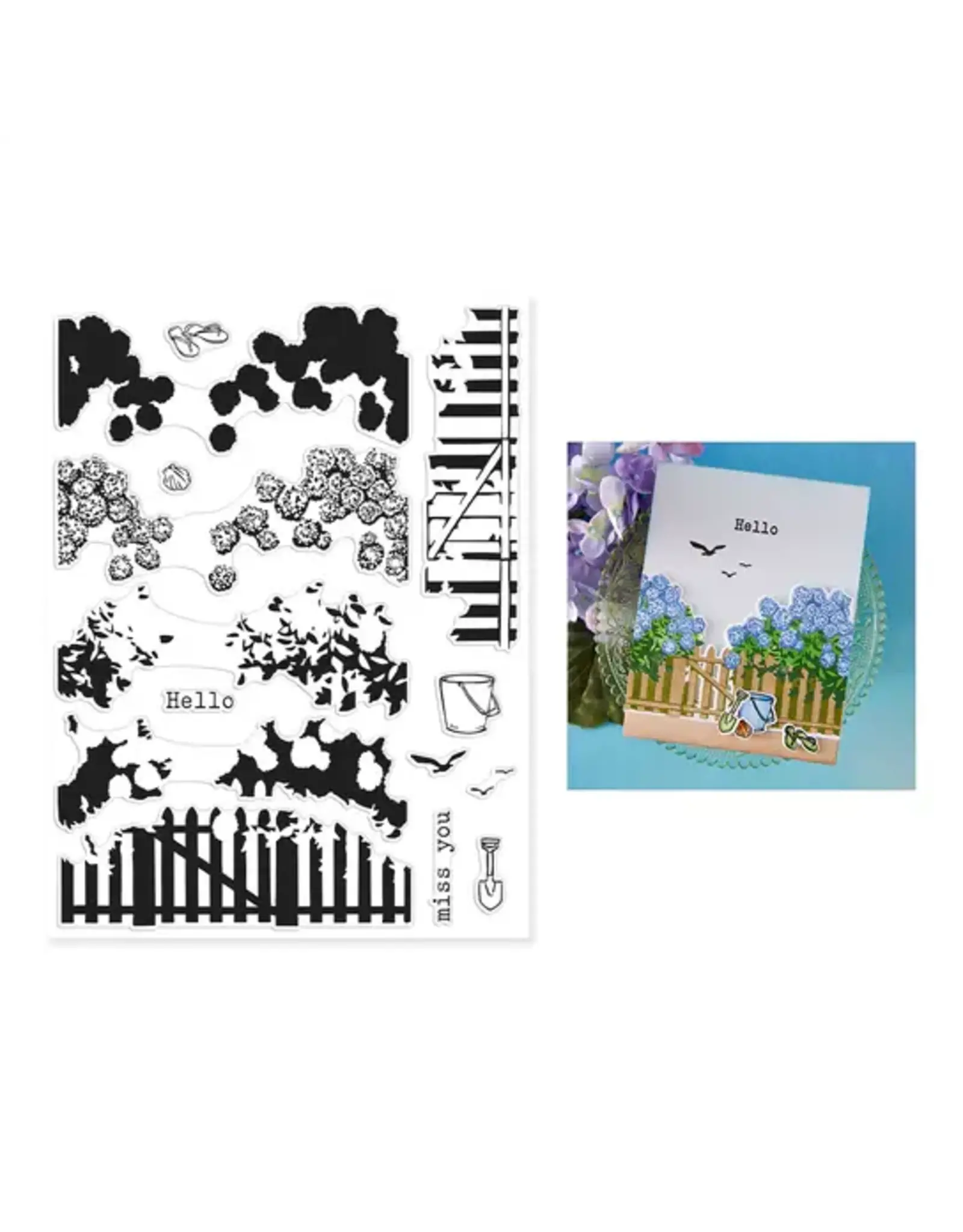 HERO ARTS HERO ARTS SEASIDE BLOOMS COLLECTION COASTAL BLOOMS HEROSCAPE CLEAR STAMP SET
