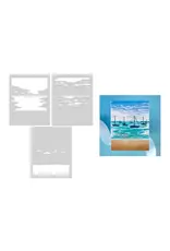 HERO ARTS HERO ARTS SEASIDE BLOOMS COLLECTION COLOR LAYERING HARBOR STENCIL SET