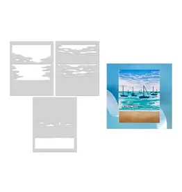 HERO ARTS HERO ARTS SEASIDE BLOOMS COLLECTION COLOR LAYERING HARBOR STENCIL SET