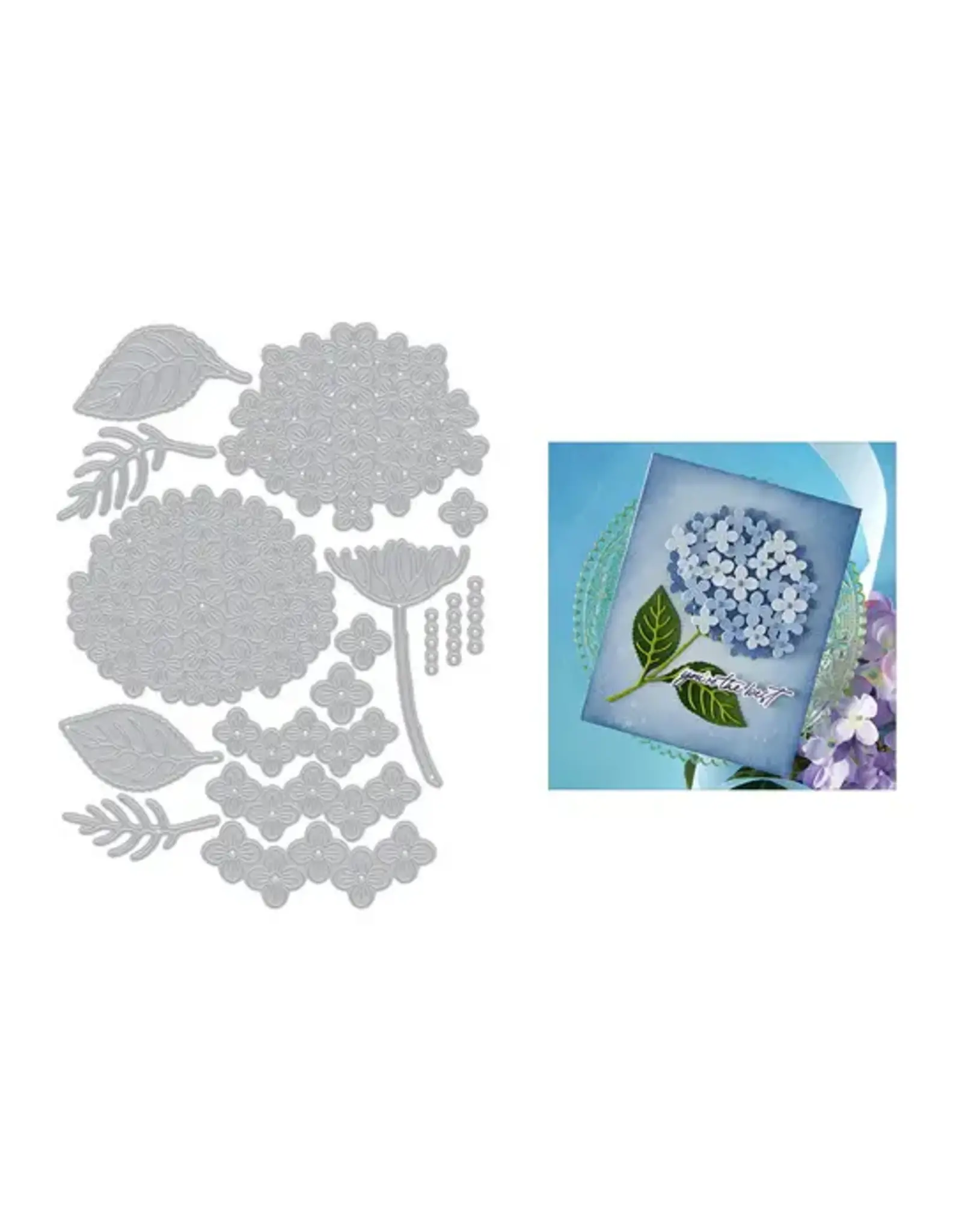 HERO ARTS HERO ARTS SEASIDE BLOOMS COLLECTION LAYERED HYDRANGEA ETCHED DIE SET