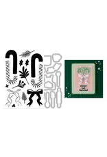 HERO ARTS HERO ARTS CANDY CANE SEASON COLLECTION CANDY CANE SWAG CLEAR STAMP AND DIE SET