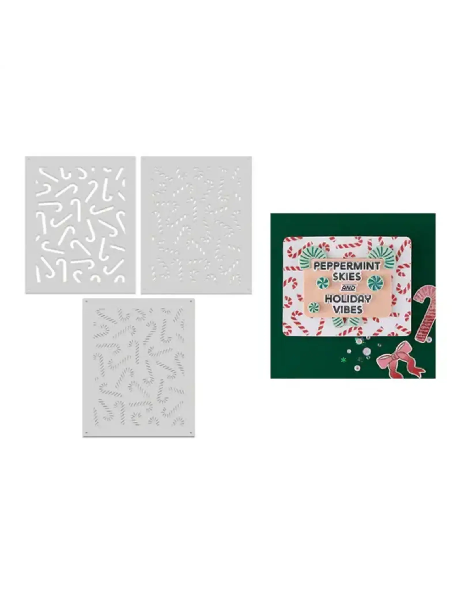 HERO ARTS HERO ARTS CANDY CANE SEASON COLLECTION CANDY CANE TOSS UP STENCIL SET