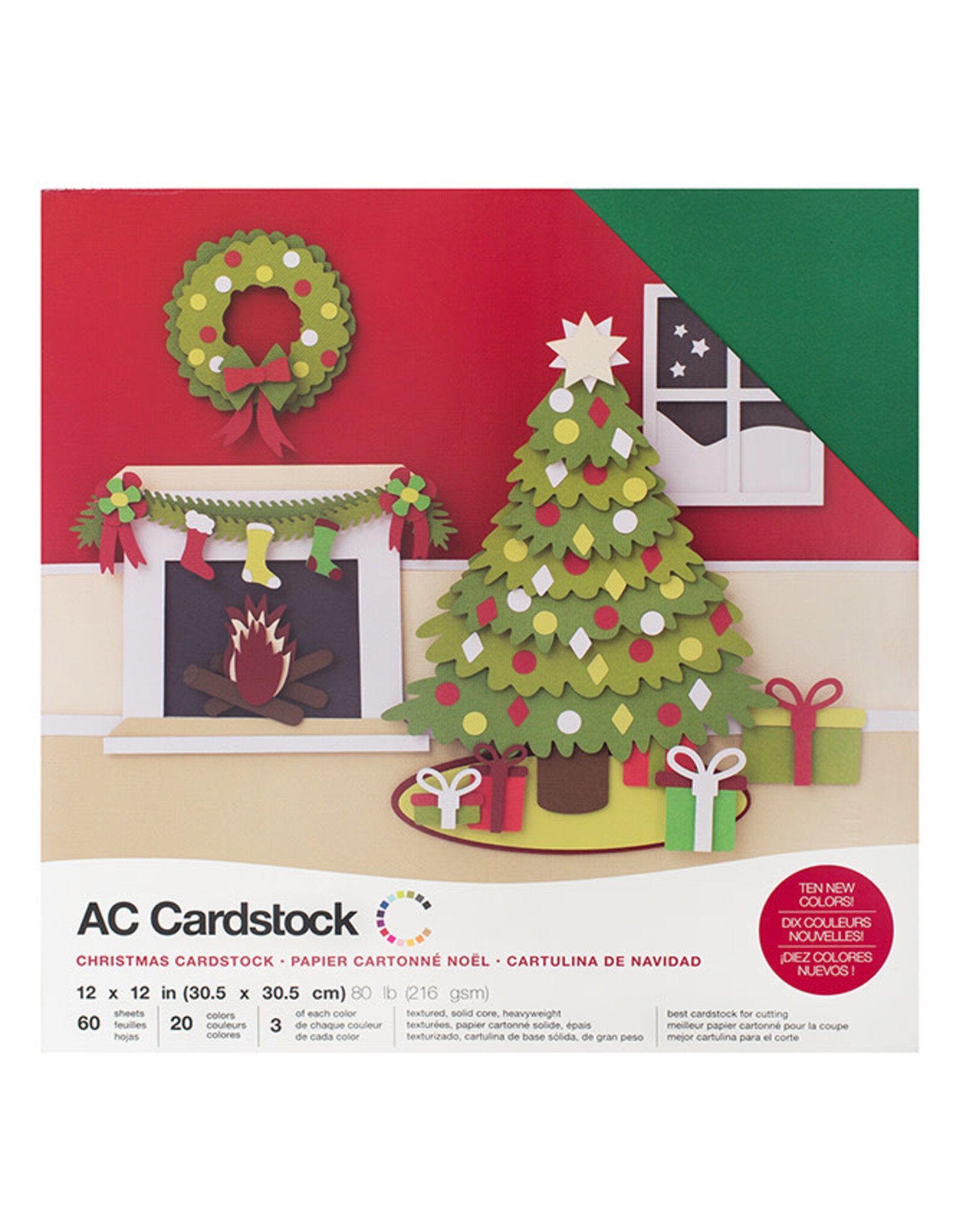 AMERICAN CRAFTS AMERICAN CRAFTS AC CARDSTOCK CHRISTMAS 12X12 60PK