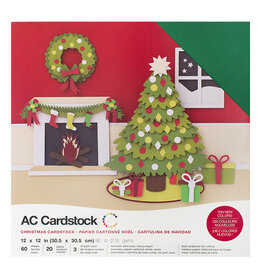AMERICAN CRAFTS AMERICAN CRAFTS AC CARDSTOCK CHRISTMAS 12X12 60PK