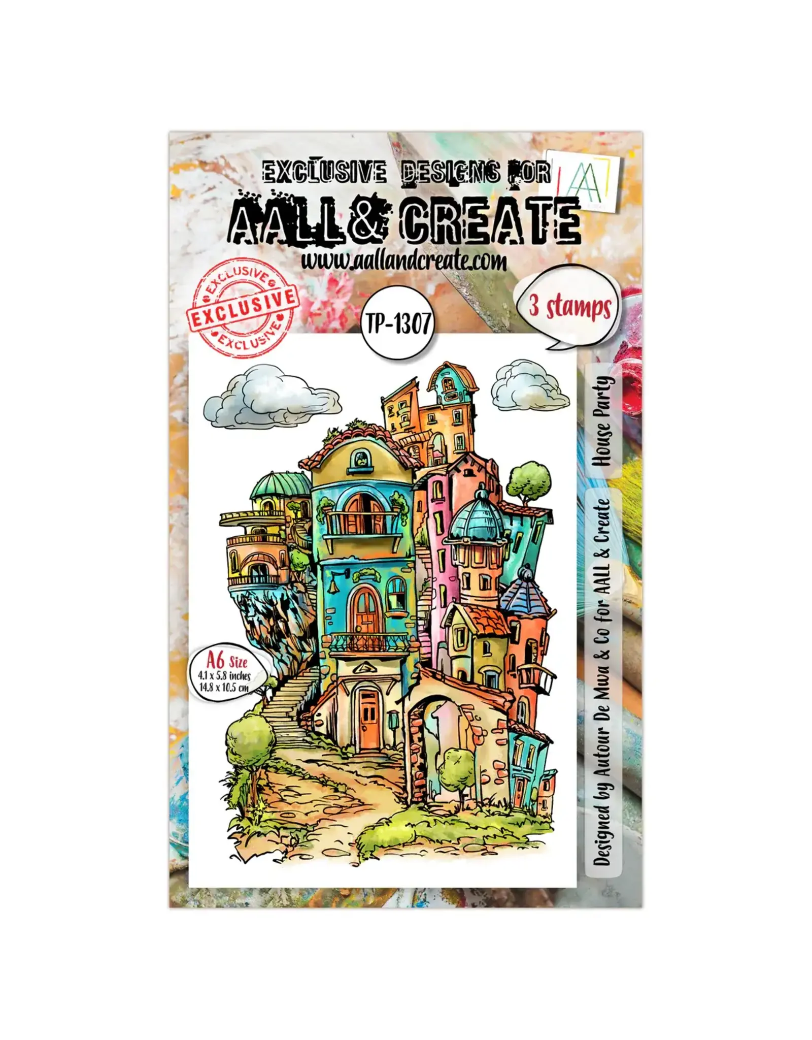 AALL & CREATE AALL & CREATE AUTOUR DE MWA #1307 HOUSE PARTY A6 CLEAR STAMP SET
