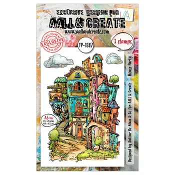 AALL & CREATE AALL & CREATE AUTOUR DE MWA #1307 HOUSE PARTY A6 CLEAR STAMP SET