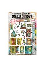 AALL & CREATE AALL & CREATE AUTOUR DE MWA #1304 ROOFLINE FRIENDS A5 CLEAR STAMP SET