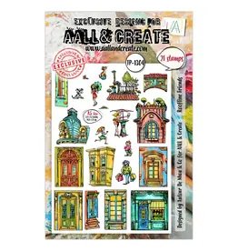 AALL & CREATE AALL & CREATE AUTOUR DE MWA #1304 ROOFLINE FRIENDS A5 CLEAR STAMP SET