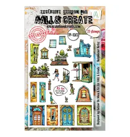 AALL & CREATE AALL & CREATE AUTOUR DE MWA #1303 NEIGHBOUR NOTES A5 CLEAR STAMP SET