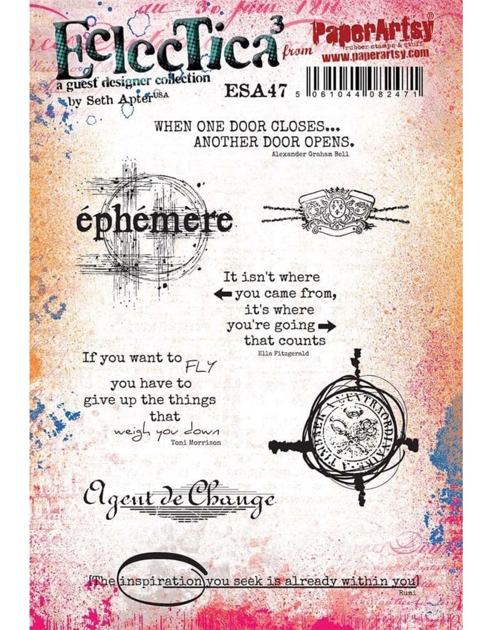 PAPER ARTSY PAPER ARTSY ECLECTICA SETH APTER ESA47 CLING STAMP SET