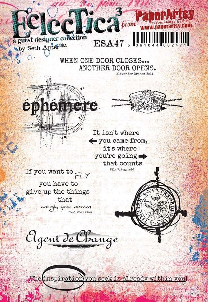 PAPER ARTSY PAPER ARTSY ECLECTICA SETH APTER ESA47 CLING STAMP SET