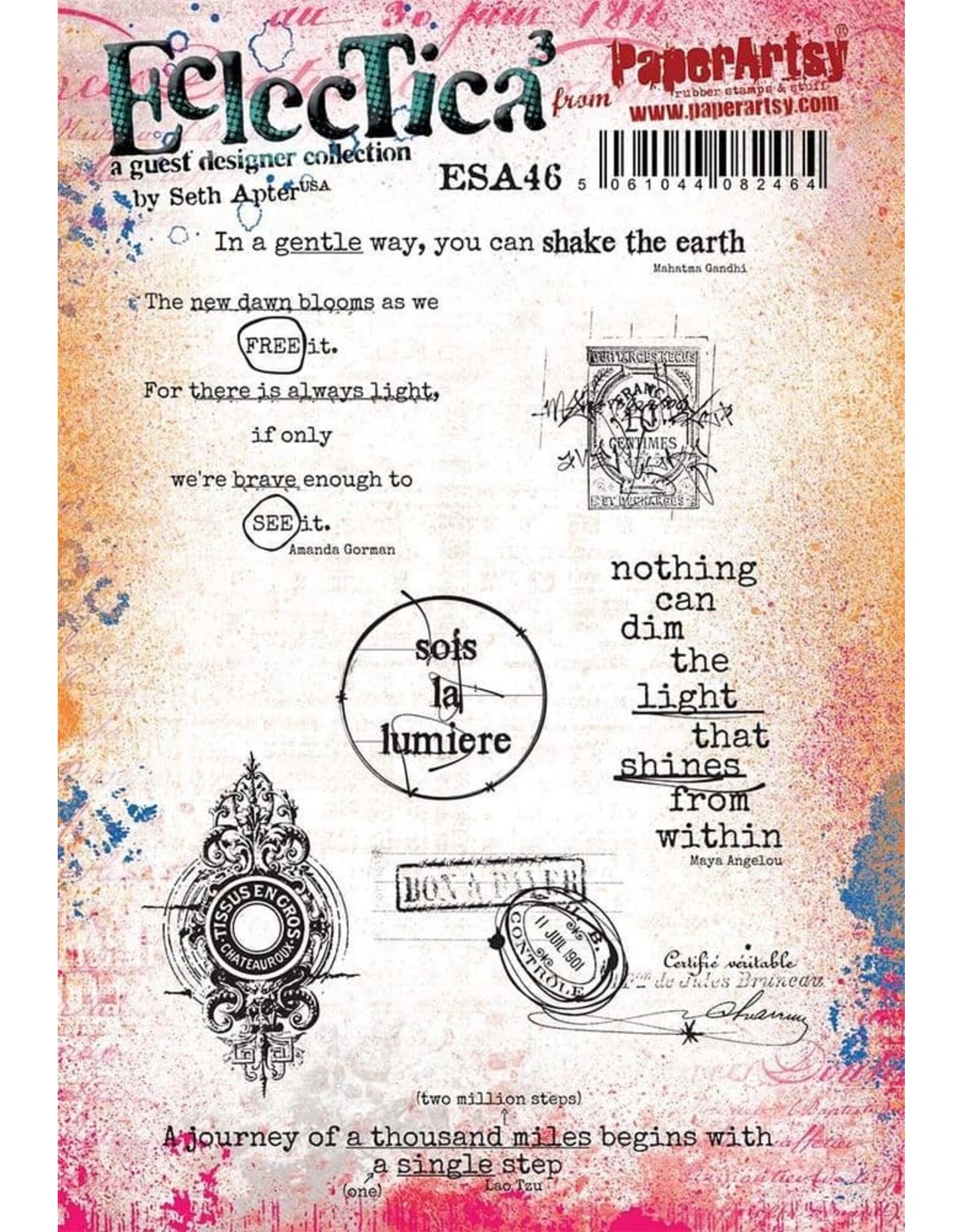 PAPER ARTSY PAPER ARTSY ECLECTICA SETH APTER ESA46 CLING STAMP SET