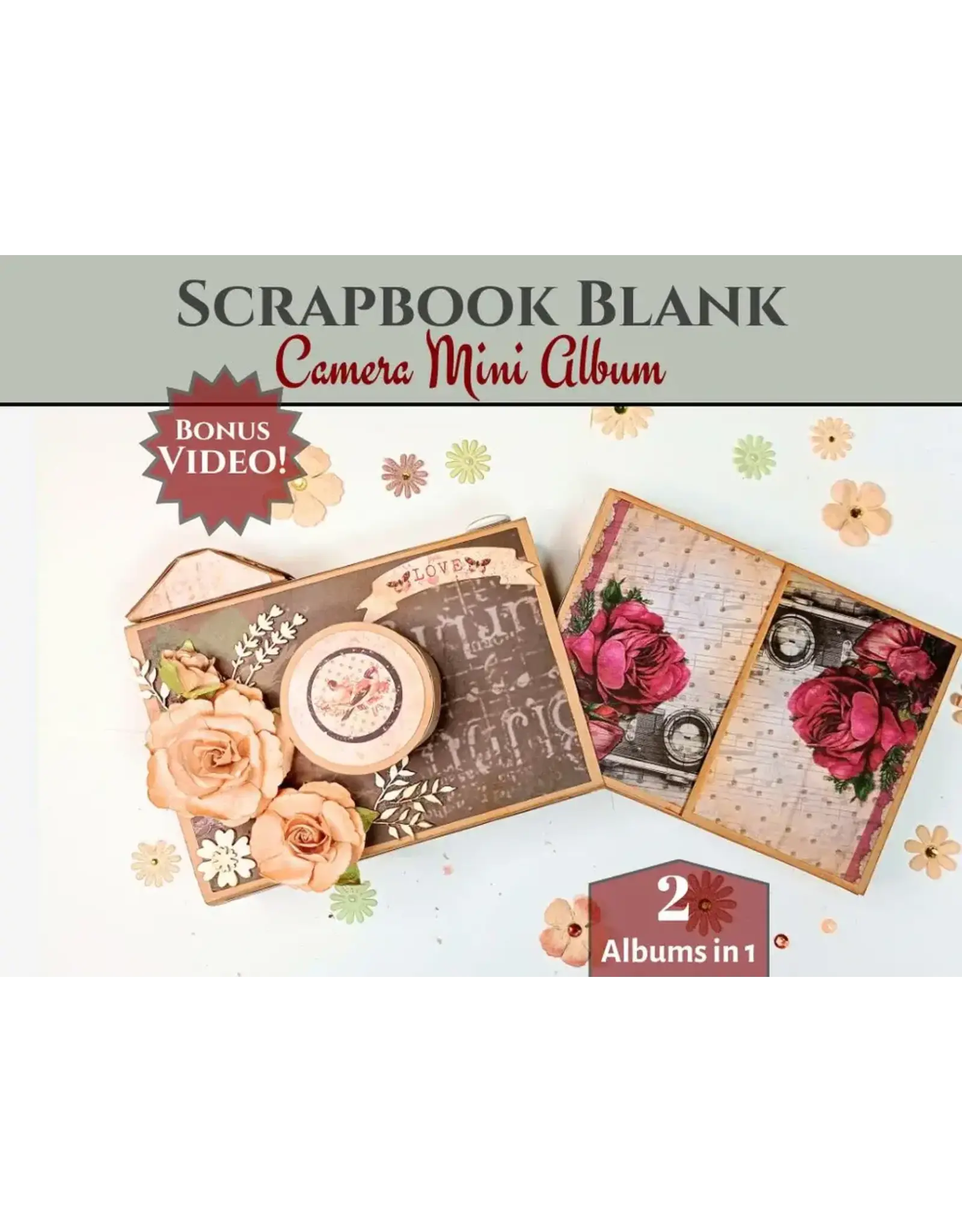 CRAFTREAT CRAFTREAT SCRAPBOOK BLANKS MATCHBOX CAMERA BLACK & KRAFT COLOR