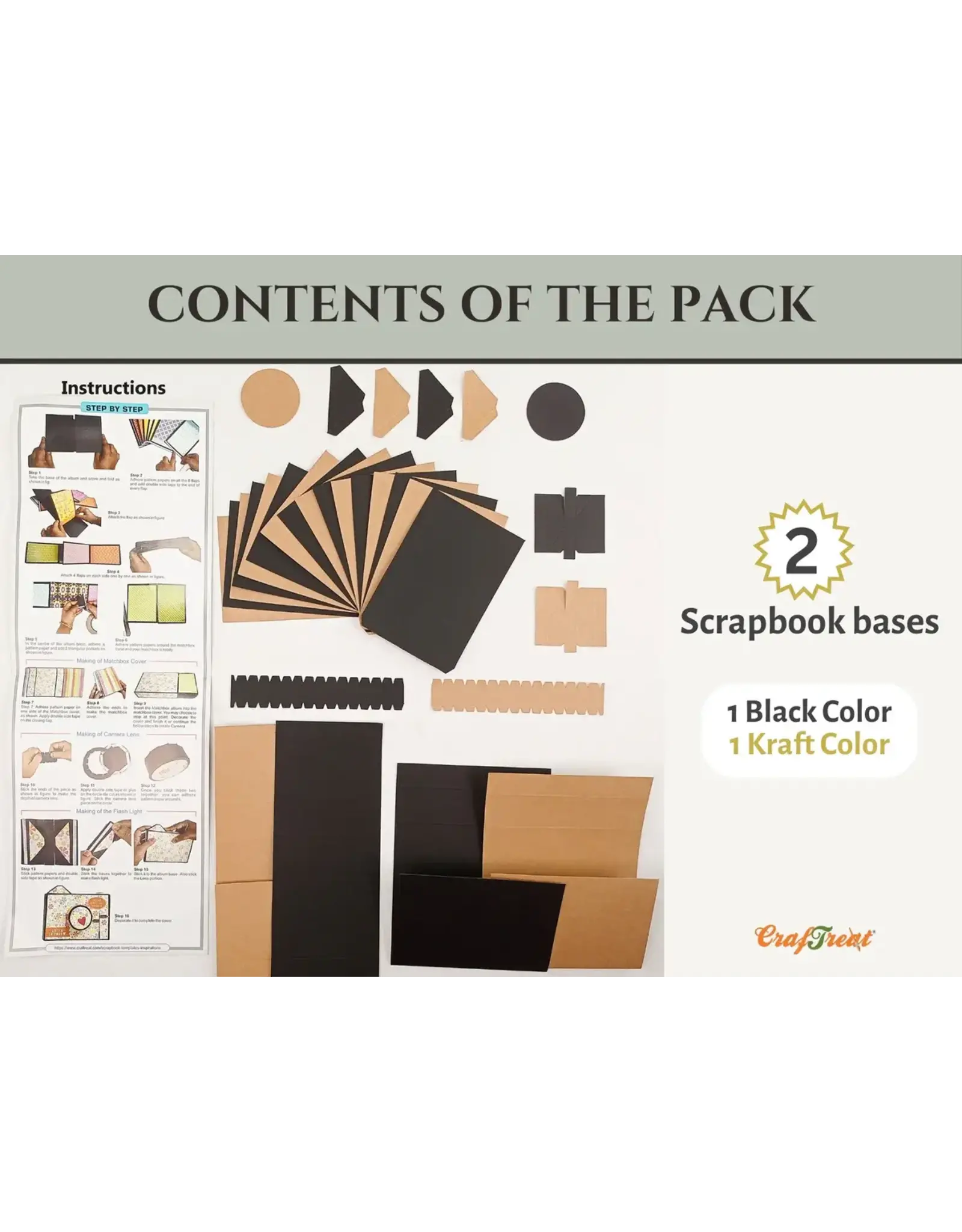 CRAFTREAT CRAFTREAT SCRAPBOOK BLANKS MATCHBOX CAMERA BLACK & KRAFT COLOR