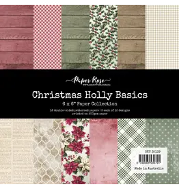 PAPER ROSE PAPER ROSE CHRISTMAS HOLLY 6x6 BASICS PAPER COLLECTION