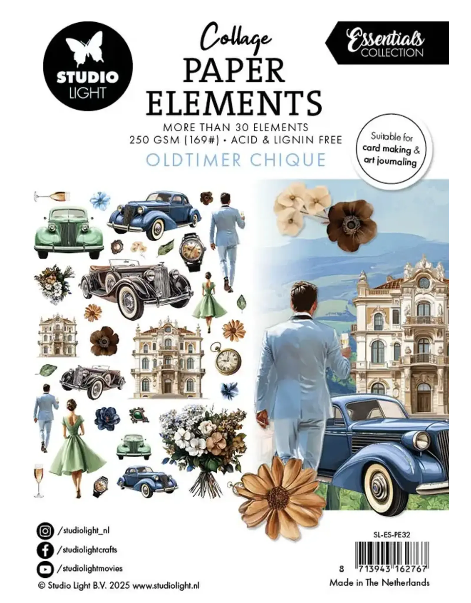 STUDIOLIGHT STUDIOLIGHT ESSENTIALS COLLECTION OLDTIMER CHIQUE PAPER ELEMENTS