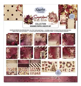 3QUARTER DESIGNS 3QUARTER DESIGNS SUGARPLUM WREATH 12x12 DESIGNER PAPER & DIECUTS SET