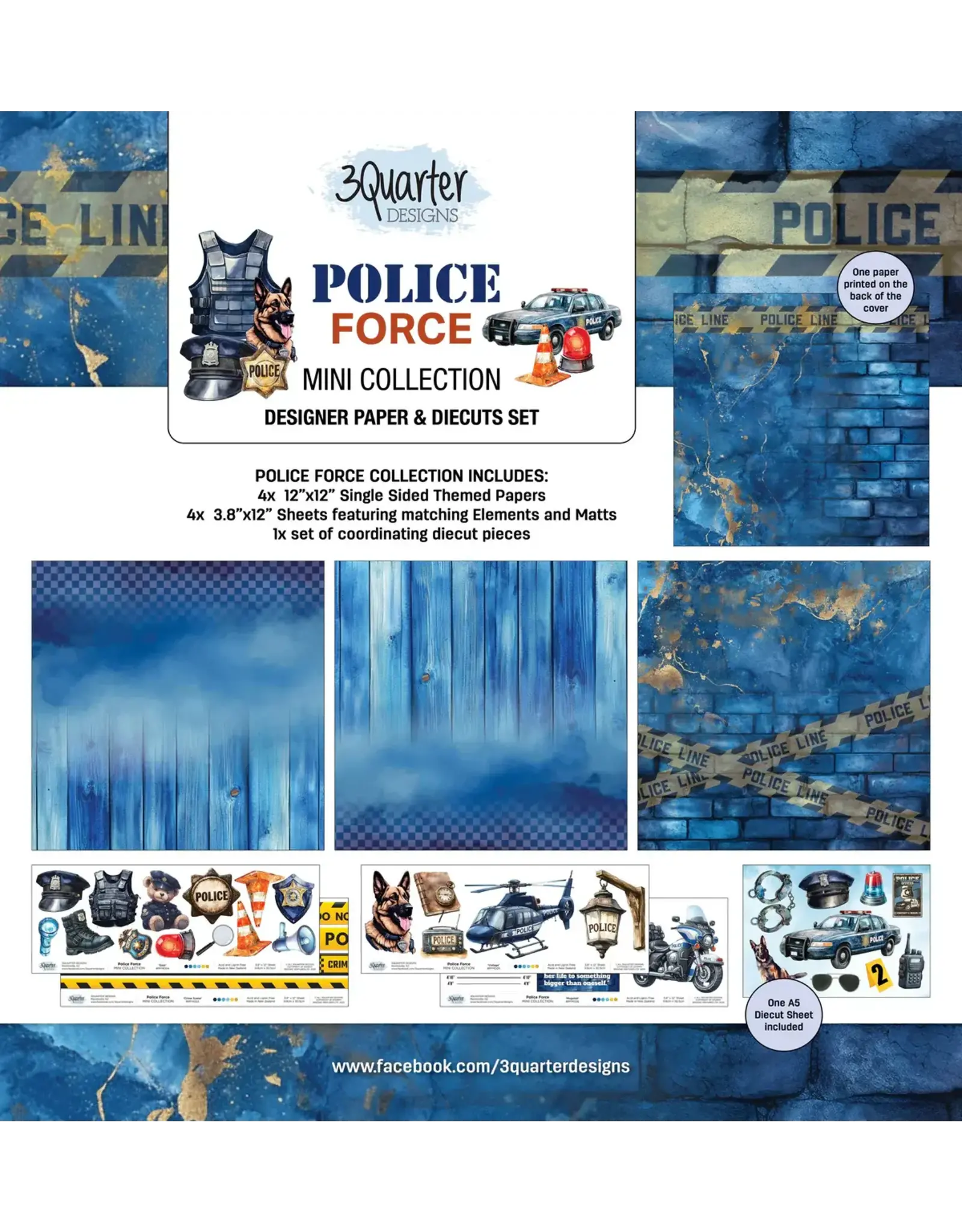 3QUARTER DESIGNS 3QUARTER DESIGNS POLICE FORCE 12x12 MINI COLLECTION PACK