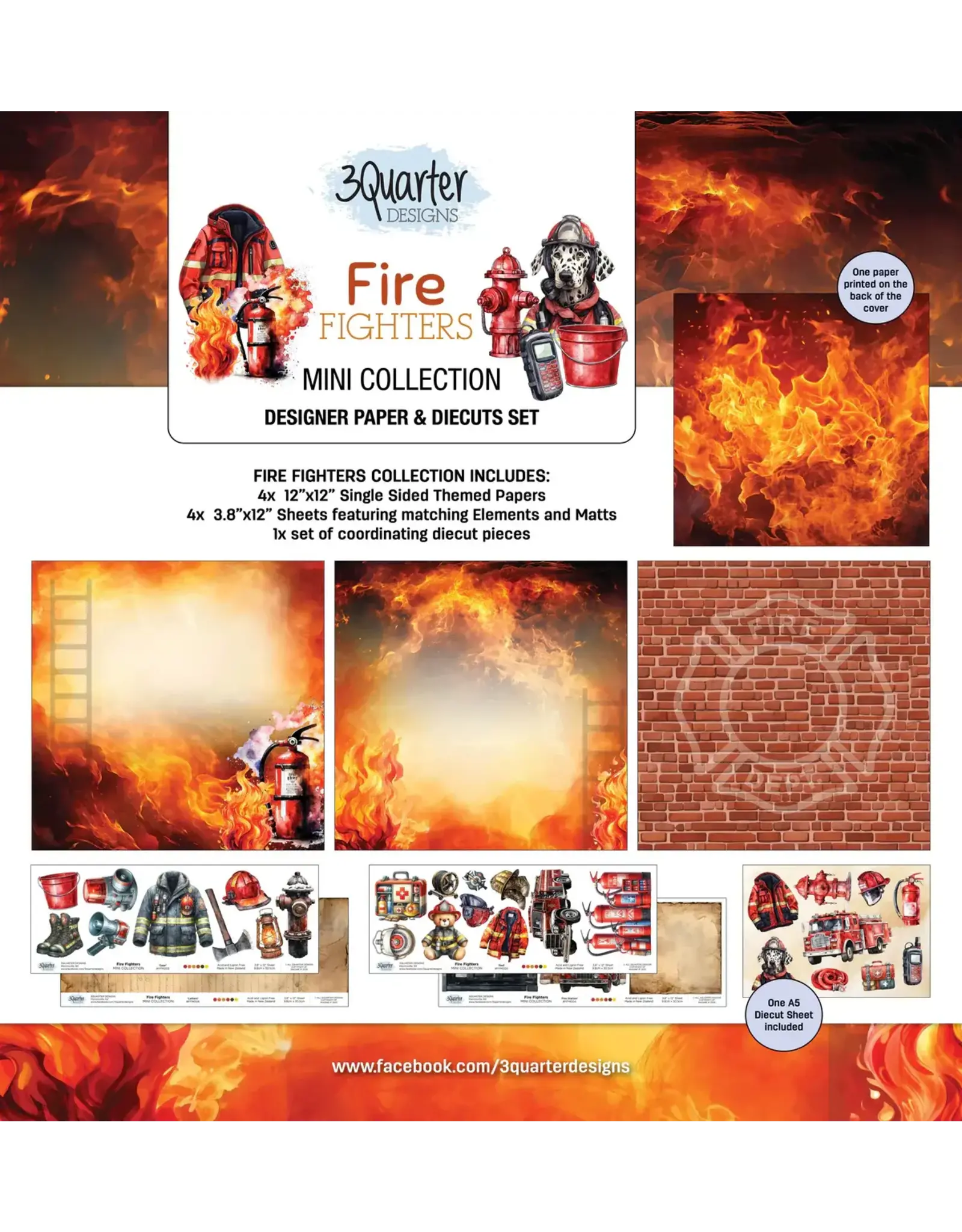 3QUARTER DESIGNS 3QUARTER DESIGNS FIRE FIGHTERS 12x12 MINI COLLECTION PACK