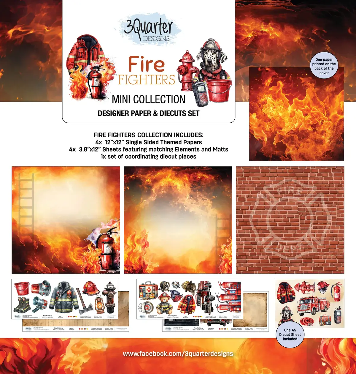 3QUARTER DESIGNS 3QUARTER DESIGNS FIRE FIGHTERS 12x12 MINI COLLECTION PACK