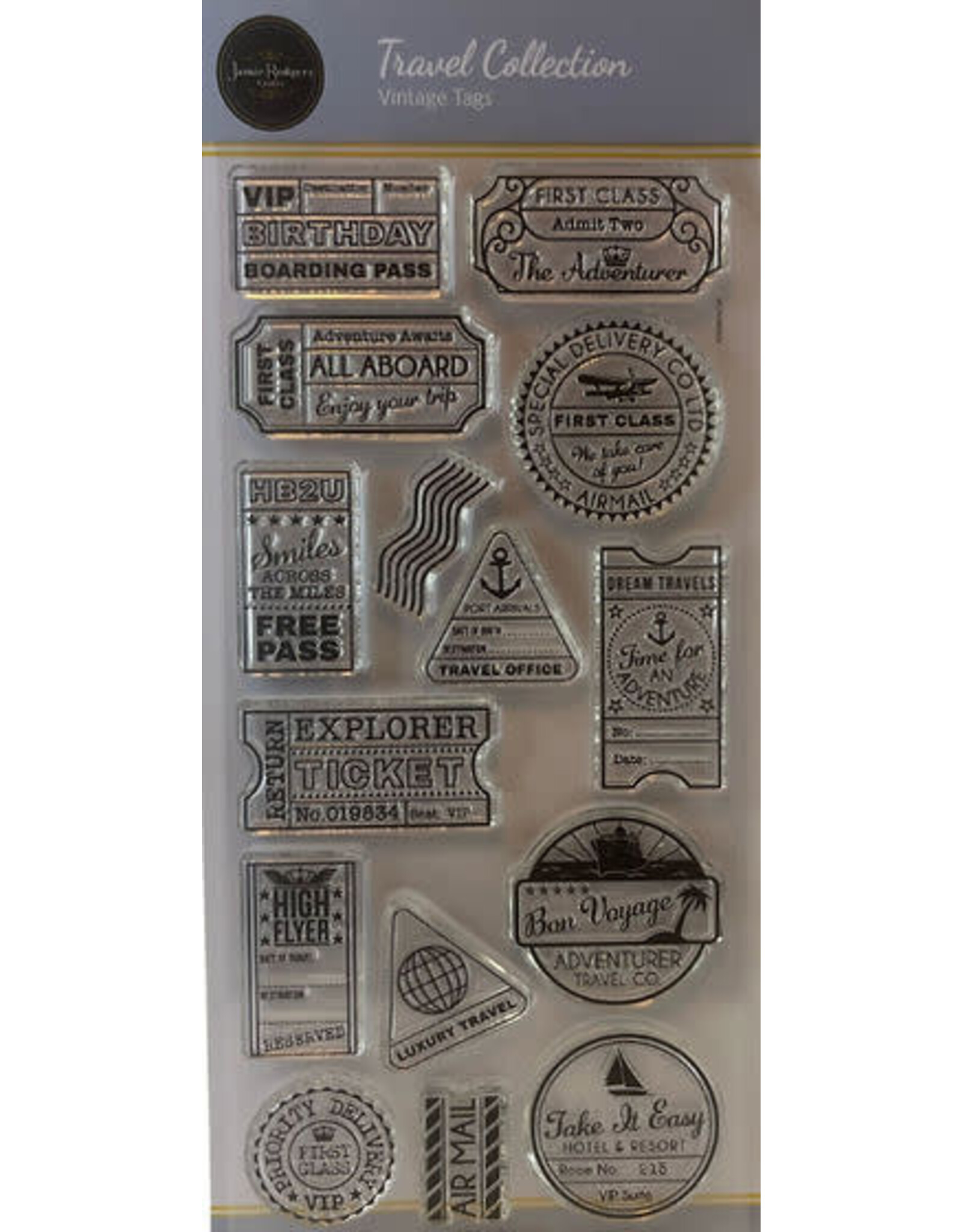 JAMIE RODGERS CRAFTS JAMIE RODGERS CRAFTS VINTAGE TAGS CLEAR STAMP SET