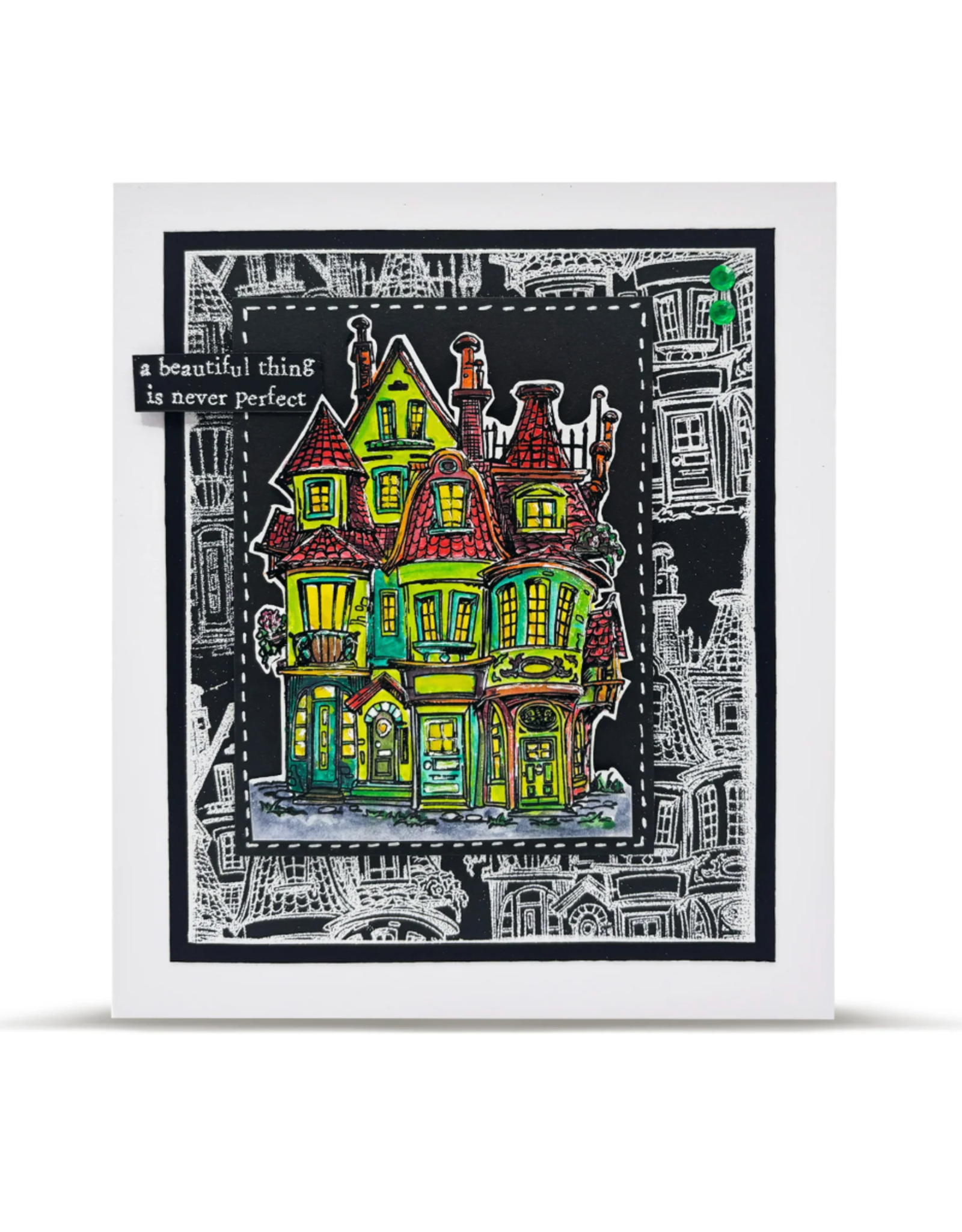 AALL & CREATE AALL & CREATE AUTOUR DE MWA #1306 MINIATURE MANSIONS A6 CLEAR STAMP SET