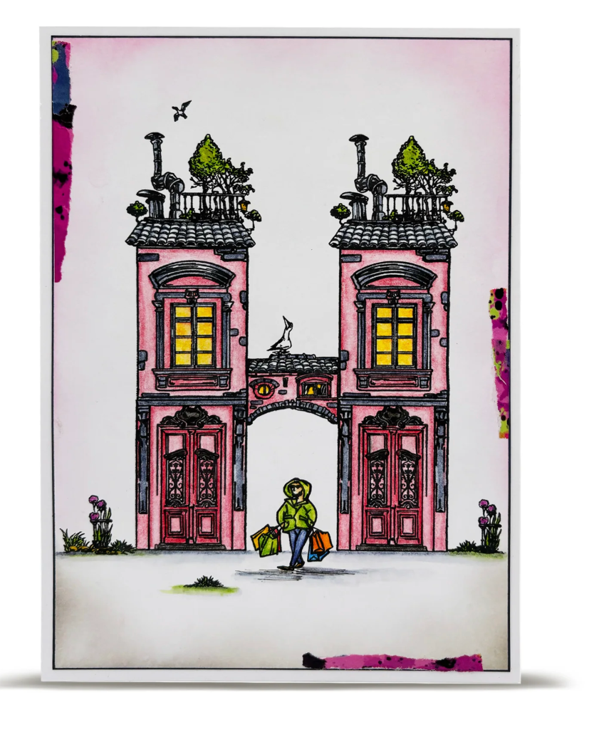 AALL & CREATE AALL & CREATE AUTOUR DE MWA #1304 ROOFLINE FRIENDS A5 CLEAR STAMP SET