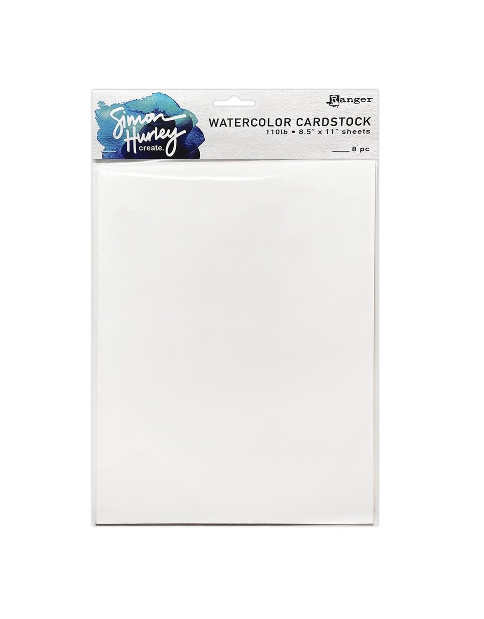 RANGER RANGER SIMON HURLEY SMOOTH WATERCOLOR CARDSTOCK 8/PK