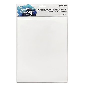 RANGER RANGER SIMON HURLEY SMOOTH WATERCOLOR CARDSTOCK 8/PK