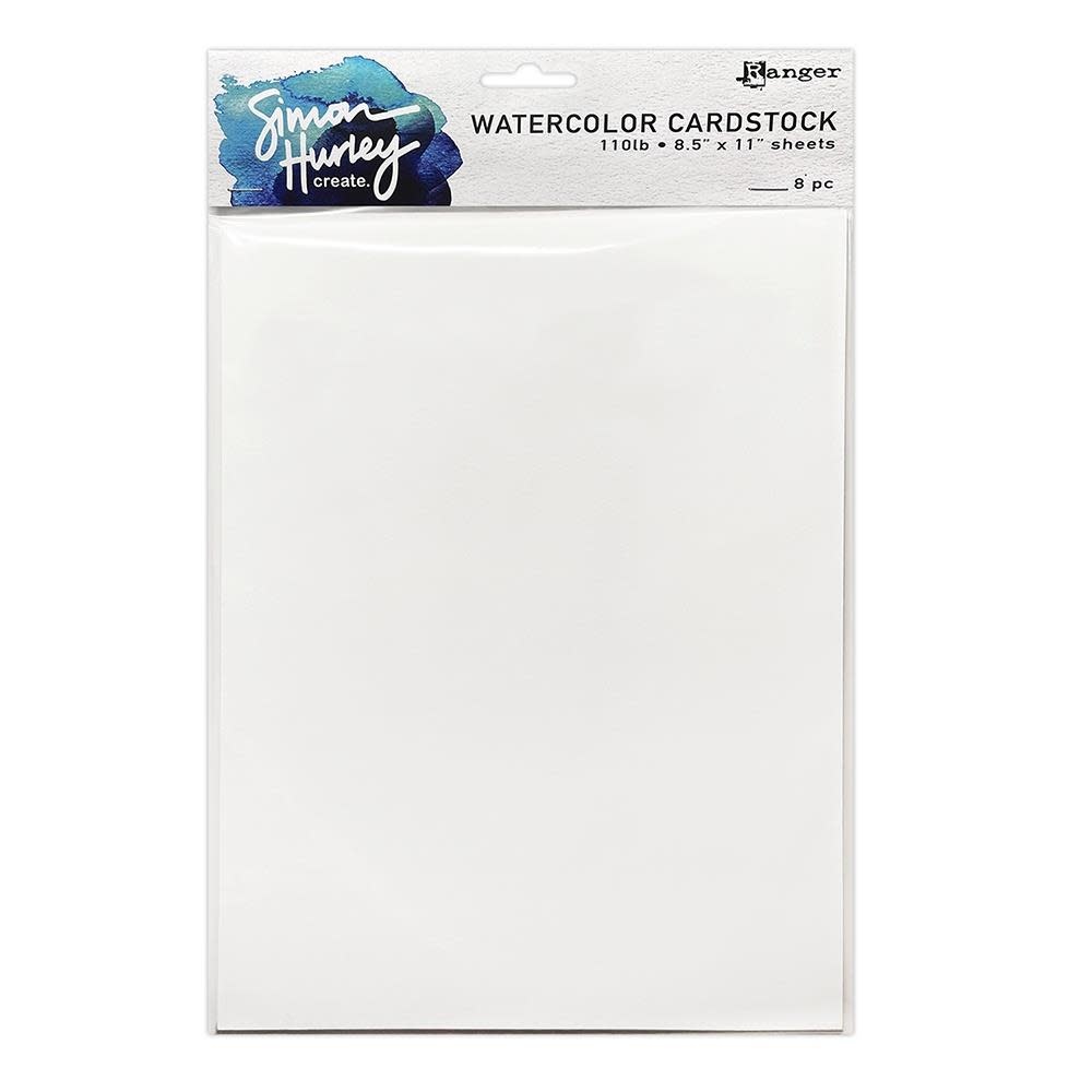 RANGER RANGER SIMON HURLEY SMOOTH WATERCOLOR CARDSTOCK 8/PK