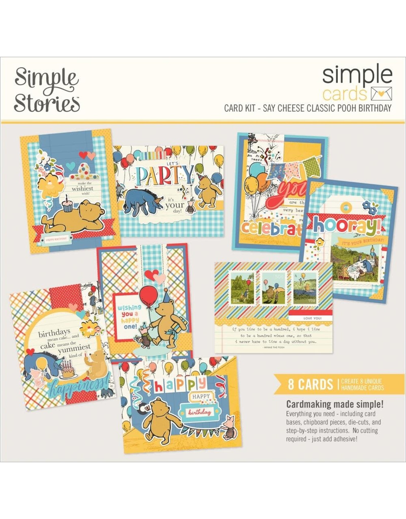 SIMPLE STORIES SIMPLE STORIES SIMPLE CARDS SAY CHEESE CLASSIC POOH BIRTHDAY CARD KIT