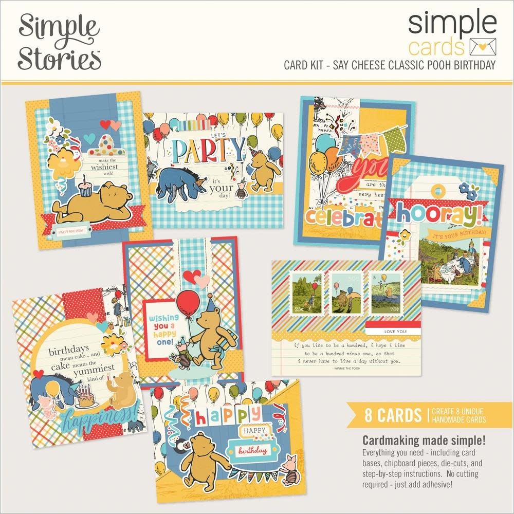 SIMPLE STORIES SIMPLE STORIES SIMPLE CARDS SAY CHEESE CLASSIC POOH BIRTHDAY CARD KIT