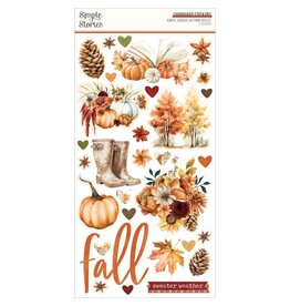 SIMPLE STORIES SIMPLE STORIES SIMPLE VINTAGE AUTUMN BREEZE 6x12 CHIPBOARD STICKERS 31/PK