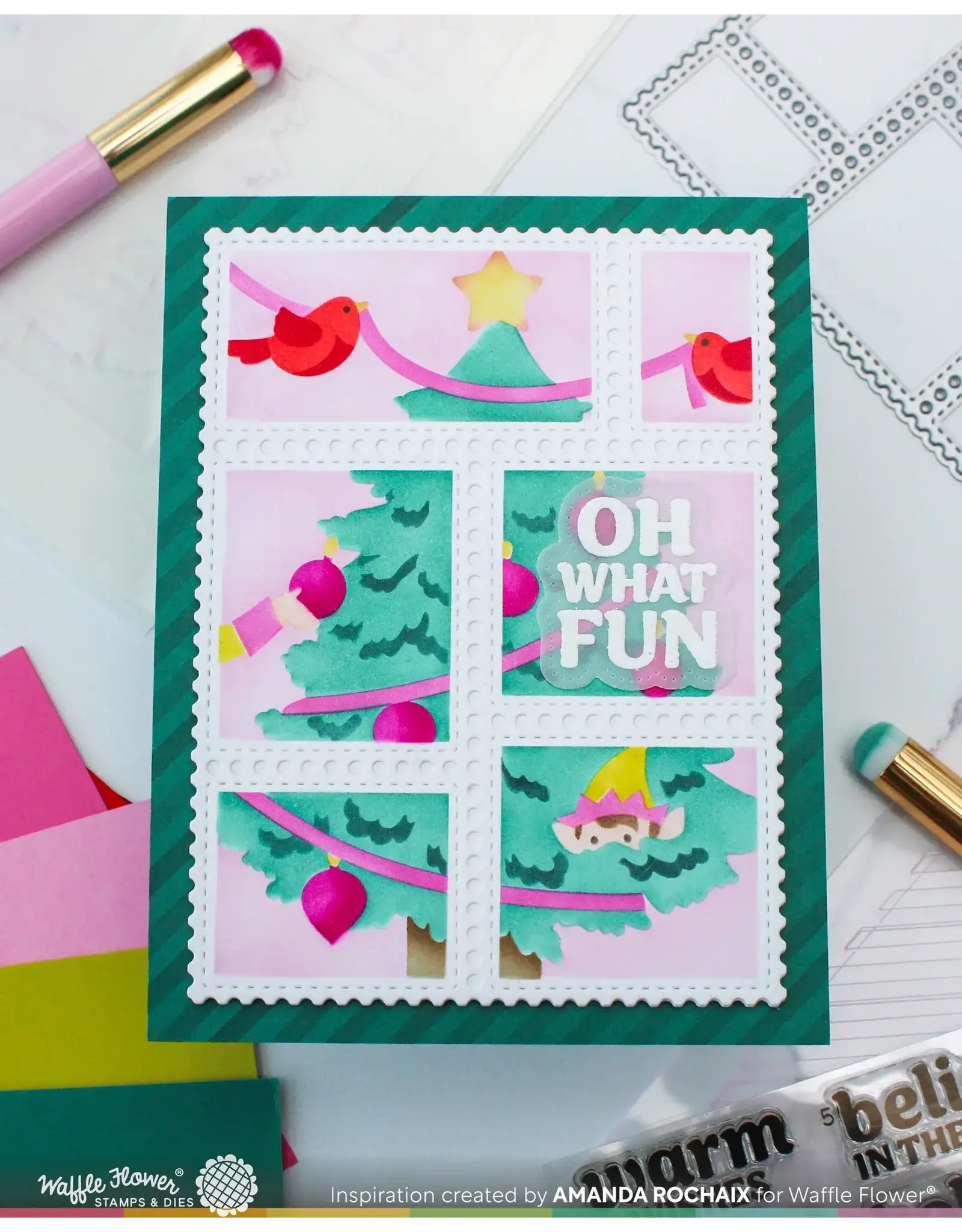 WAFFLE FLOWER WAFFLE FLOWER DIAGONAL LINE STENCIL SET