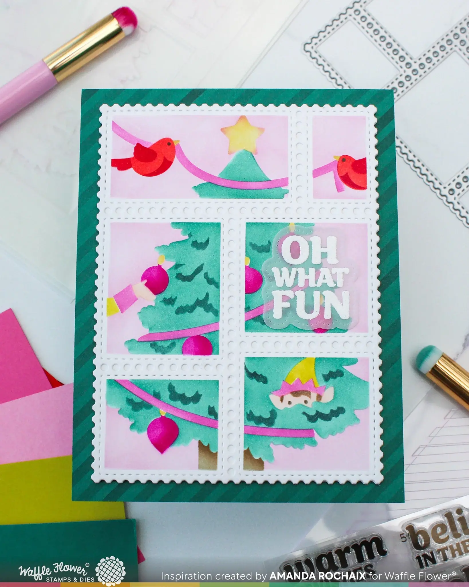 WAFFLE FLOWER WAFFLE FLOWER DIAGONAL LINE STENCIL SET