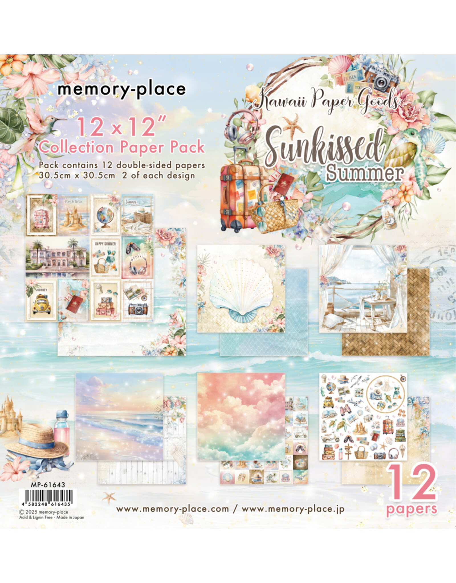 MEMORY-PLACE MEMORY-PLACE SUNKISSED SUMMER 12x12 COLLECTION PACK 12 SHEETS