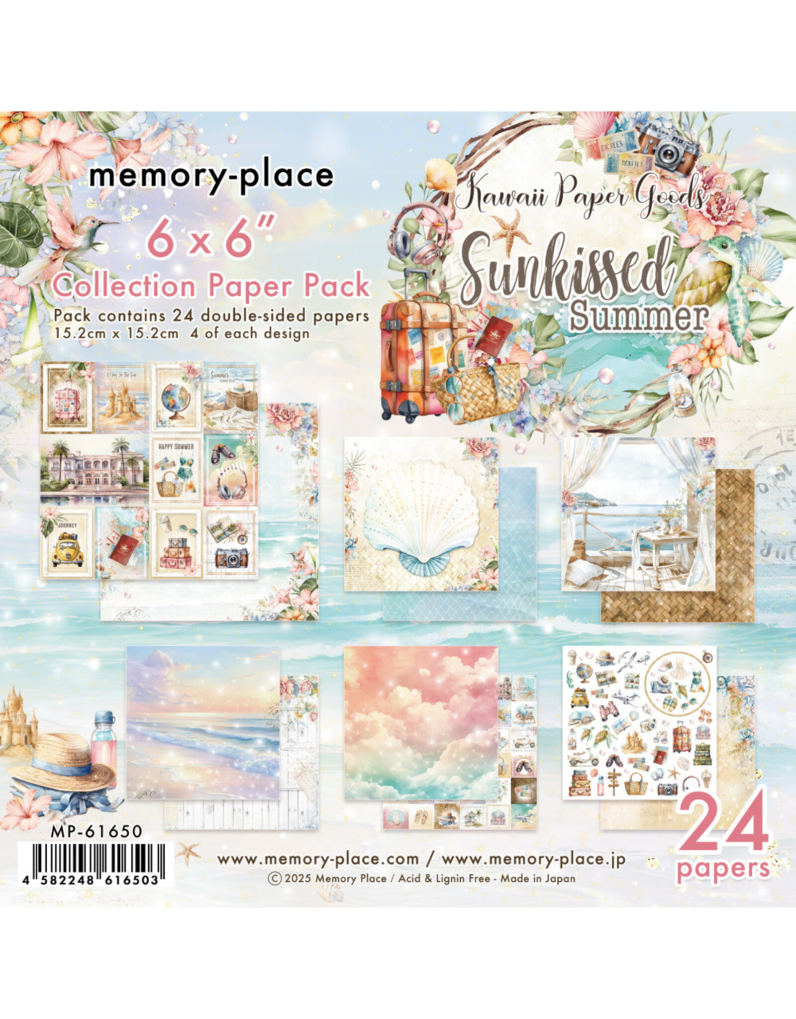 MEMORY-PLACE MEMORY-PLACE SUNKISSED SUMMER 6x6 COLLECTION PACK 24 SHEETS