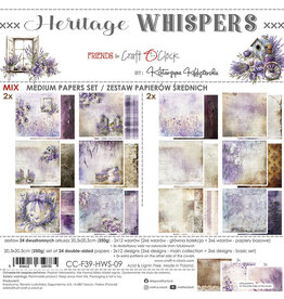 CRAFT O'CLOCK CRAFT O'CLOCK HERITAGE WHISPERS 8x8 MIX PAPER PAD 24 SHEETS
