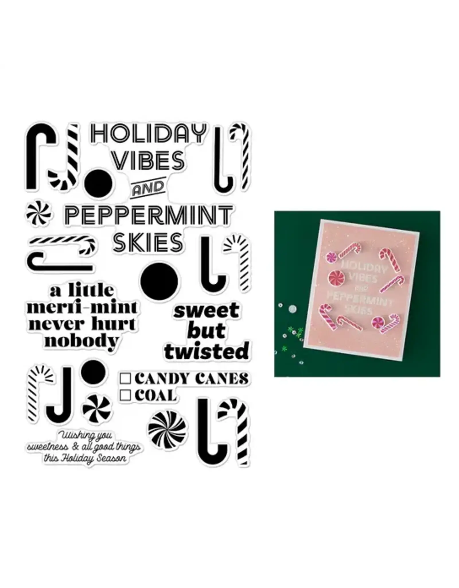 HERO ARTS HERO ARTS CANDY CANE SEASON COLLECTION A LITTLE MERRI-MENT CLEAR STAMP SET
