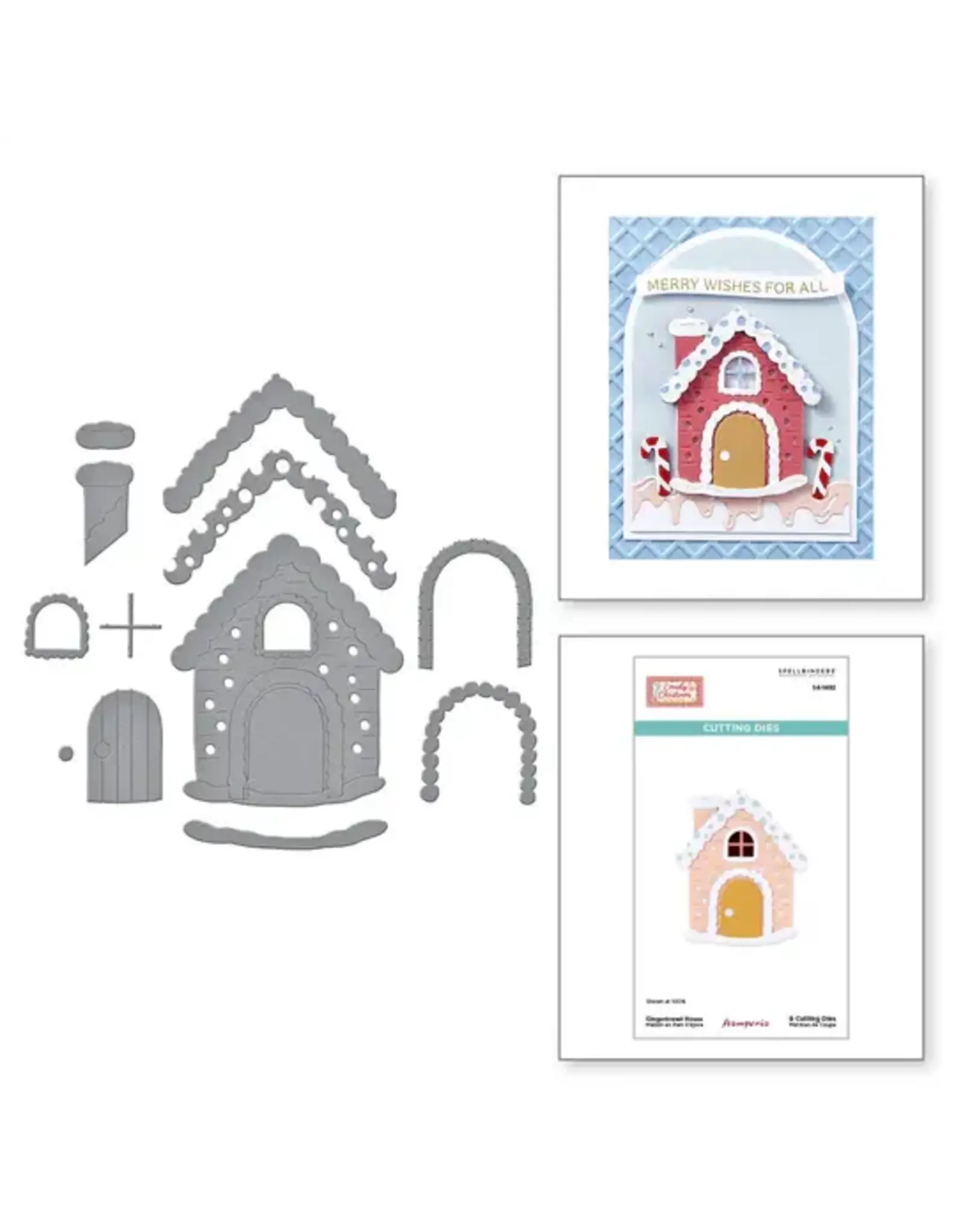SPELLBINDERS SPELLBINDERS STAMPERIA CANDY CHRISTMAS COLLECTION GINGERBREAD HOUSE ETCHED DIE SET