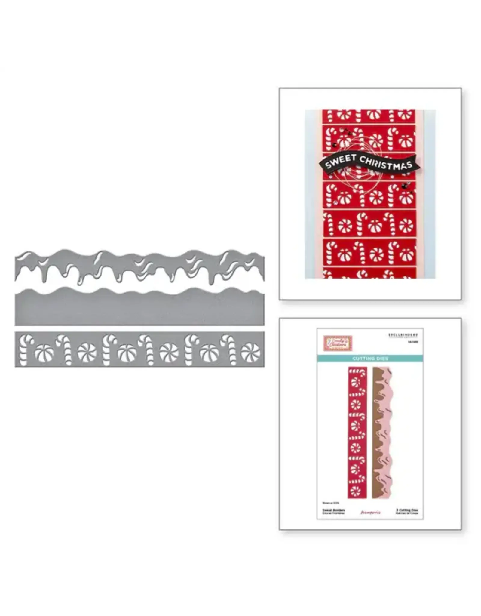 SPELLBINDERS SPELLBINDERS STAMPERIA CANDY CHRISTMAS COLLECTION SWEET BORDERS ETCHED DIE SET