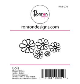 RONRON DESIGNS RONRON DESIGNS FLEURS RÉTROS WOOD PIECES