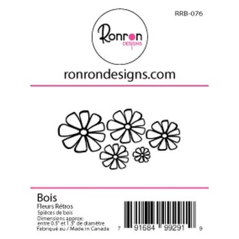 RONRON DESIGNS RONRON DESIGNS FLEURS RÉTROS WOOD PIECES