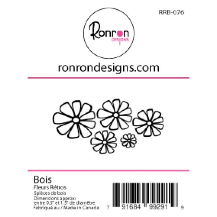 RONRON DESIGNS RONRON DESIGNS FLEURS RÉTROS WOOD PIECES