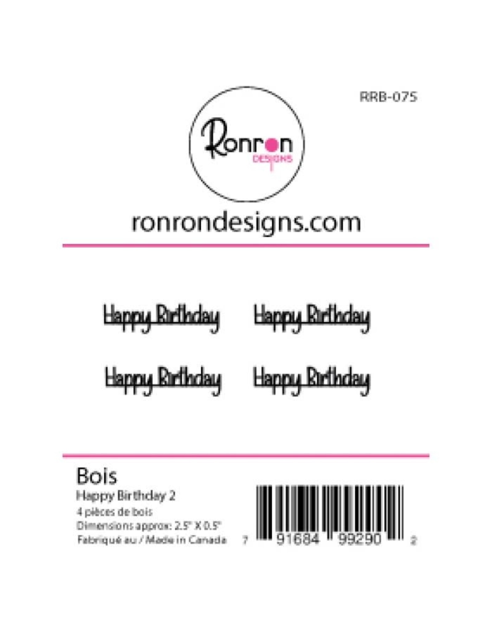 RONRON DESIGNS RONRON DESIGNS HAPPY BIRTHDAY 2 WOOD PIECES