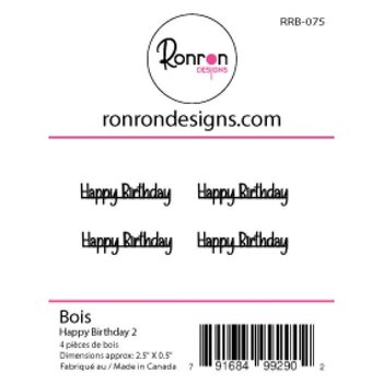 RONRON DESIGNS RONRON DESIGNS HAPPY BIRTHDAY 2 WOOD PIECES