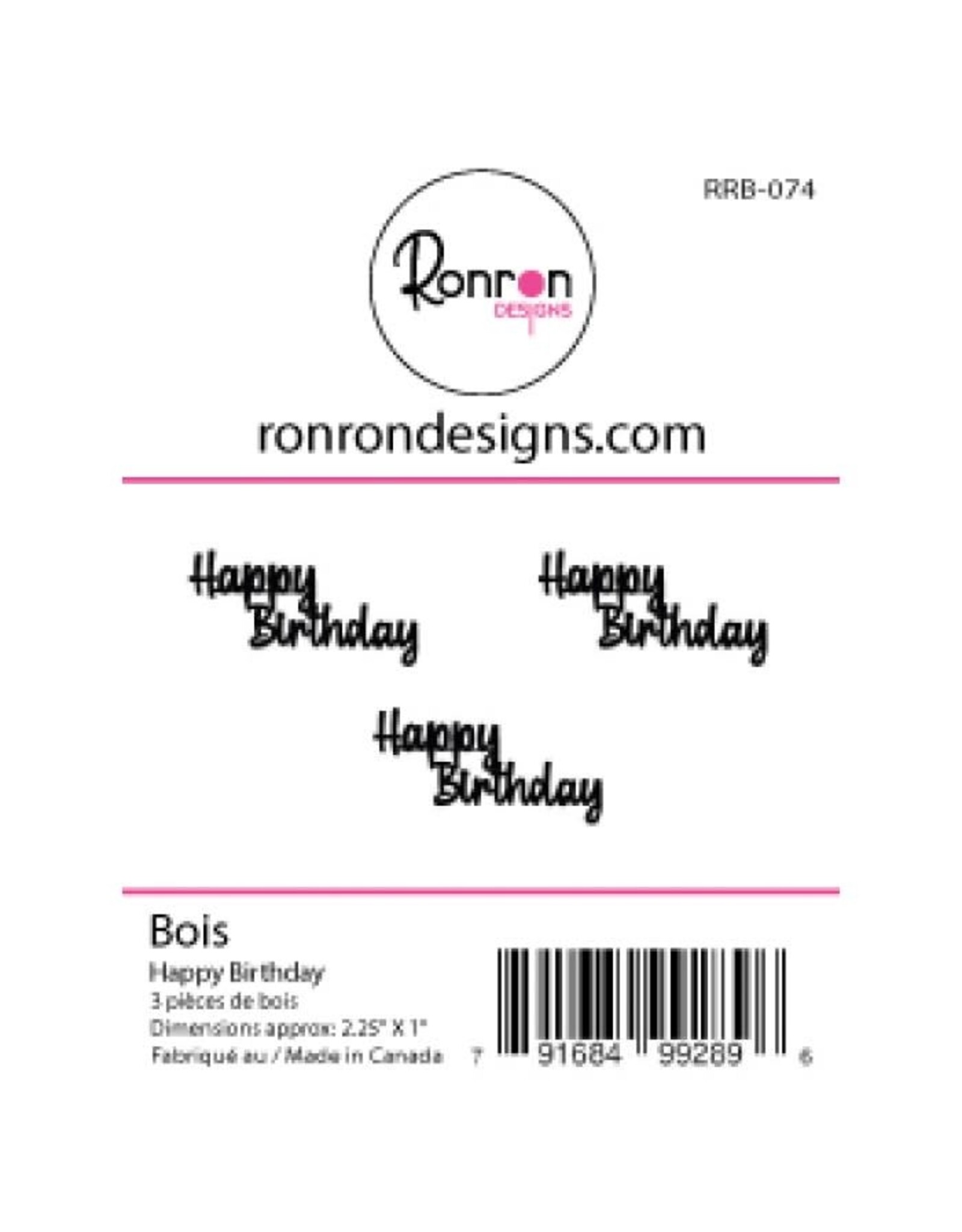RONRON DESIGNS RONRON DESIGNS HAPPY BIRTHDAY 1 WOOD PIECES