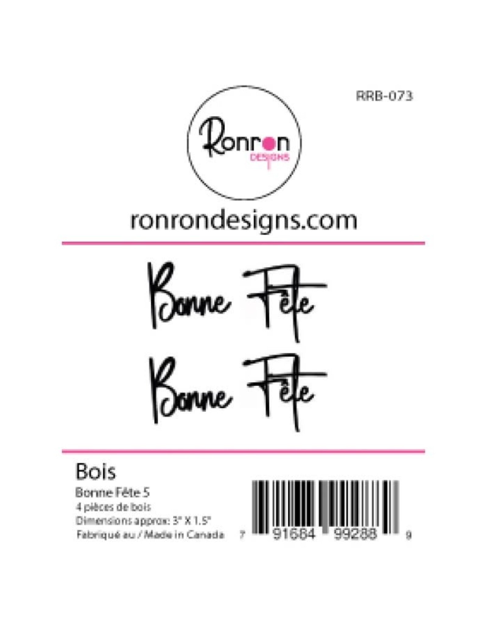 RONRON DESIGNS RONRON DESIGNS BONNE FÊTE 5 WOOD PIECES