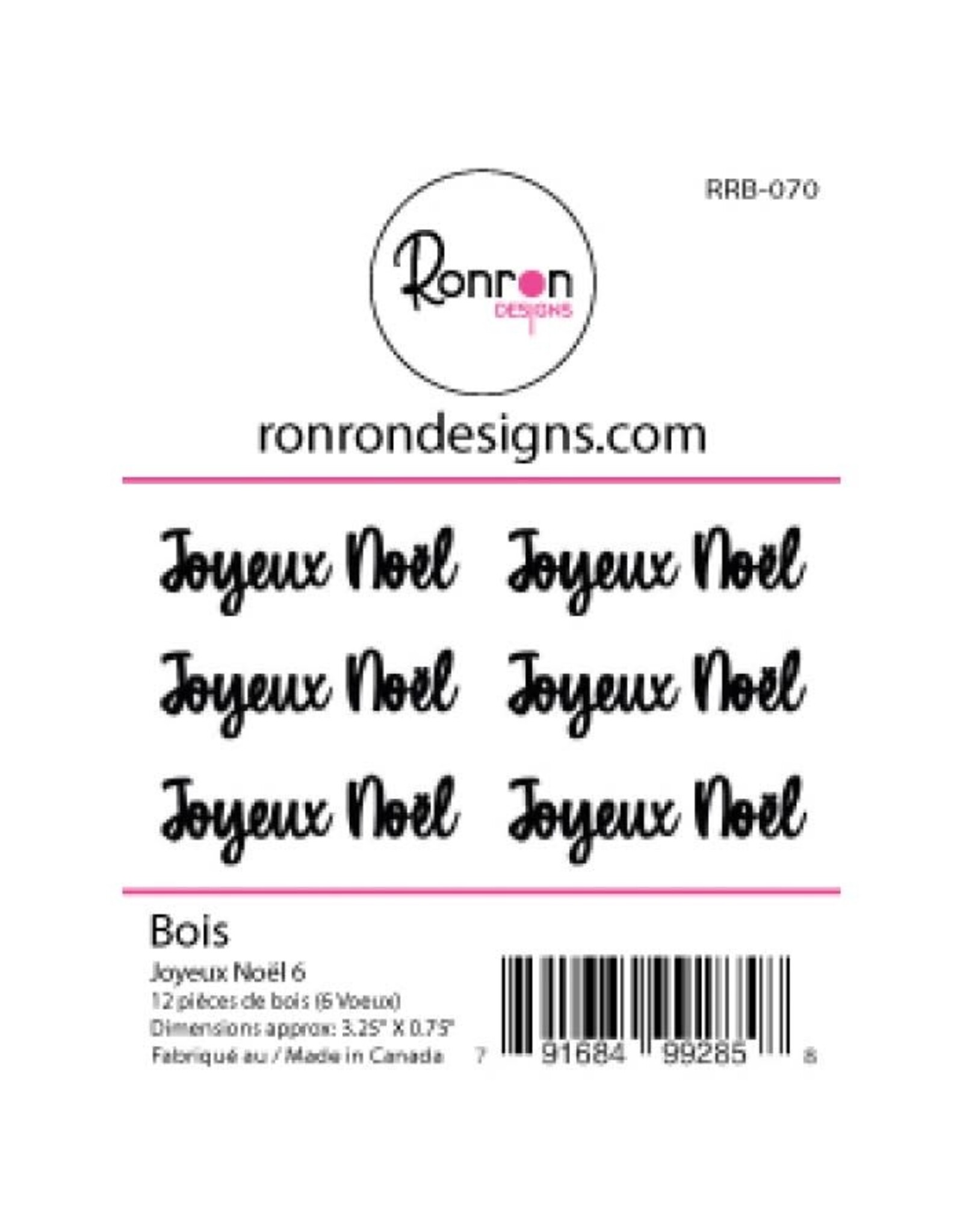 RONRON DESIGNS RONRON DESIGNS JOYEUX NOËL 6 WOOD PIECES