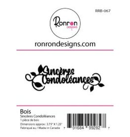 RONRON DESIGNS RONRON DESIGNS SINCÈRES CONDOLÉANCES WOOD PIECE